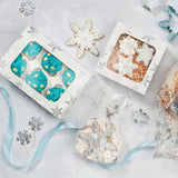 Silver Snowflake Cupcake Box for 6 Cupcakes Foil