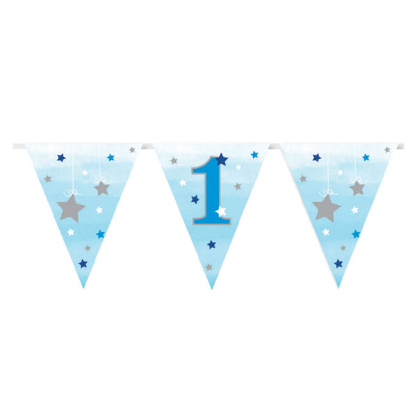 One Little Star Boy Paper Flag Bunting