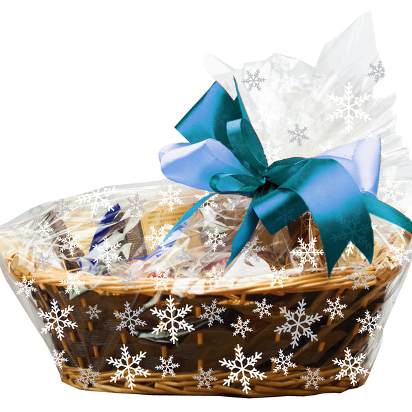 Snowflake Cello Basket Bags with Twist Ties