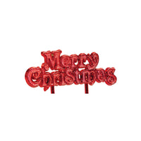 Merry Christmas Motto Cake Toppers Red Bulk