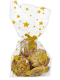 Gold Star Cello Treat Bags with Twist Ties