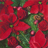 Tiflair Poinsettia with Fir Lunch Napkins 3 ply
