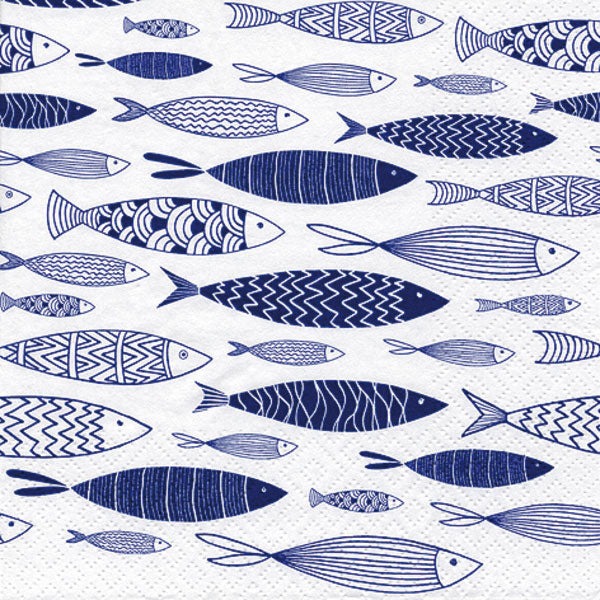 Tiflair Shoal of Blue Fish Lunch Napkins 3 ply