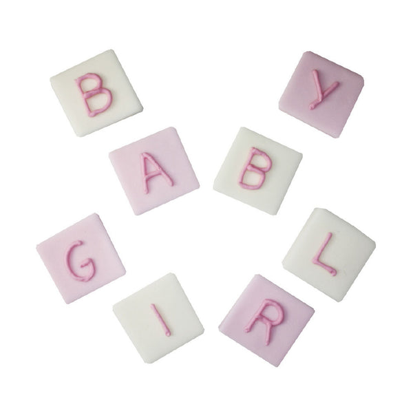 Baby Girl Blocks Sugarcraft Toppers