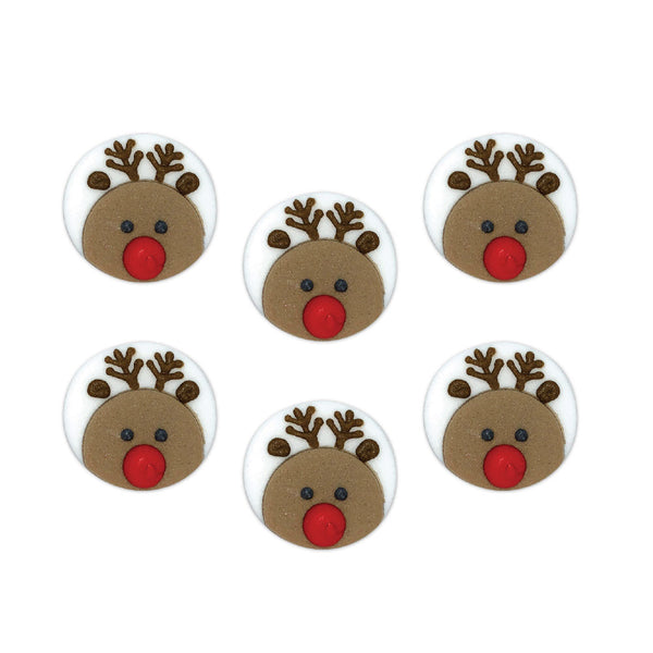 Round Reindeer Face Sugar Toppers