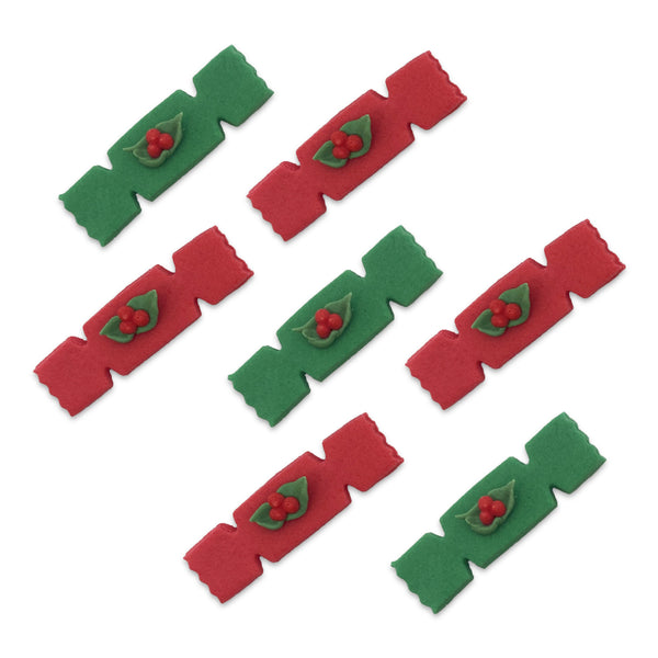 Christmas Crackers Red and Green Sugar Toppers