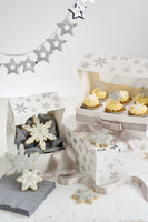 Silver Snowflake Cupcake Box for 6 Cupcakes Foil