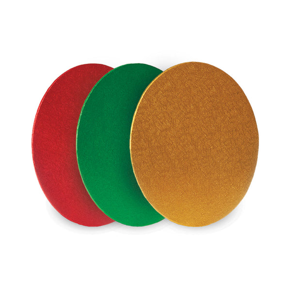 Unwrapped Green, Gold & Red Round Boards Assortment 10in